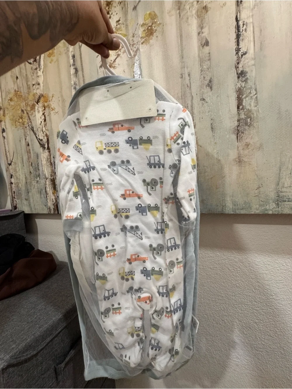 Soft Blue 'Little Man' Bib & Layette Set for Babies